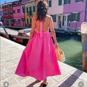 Zara Poplin Halter Dress